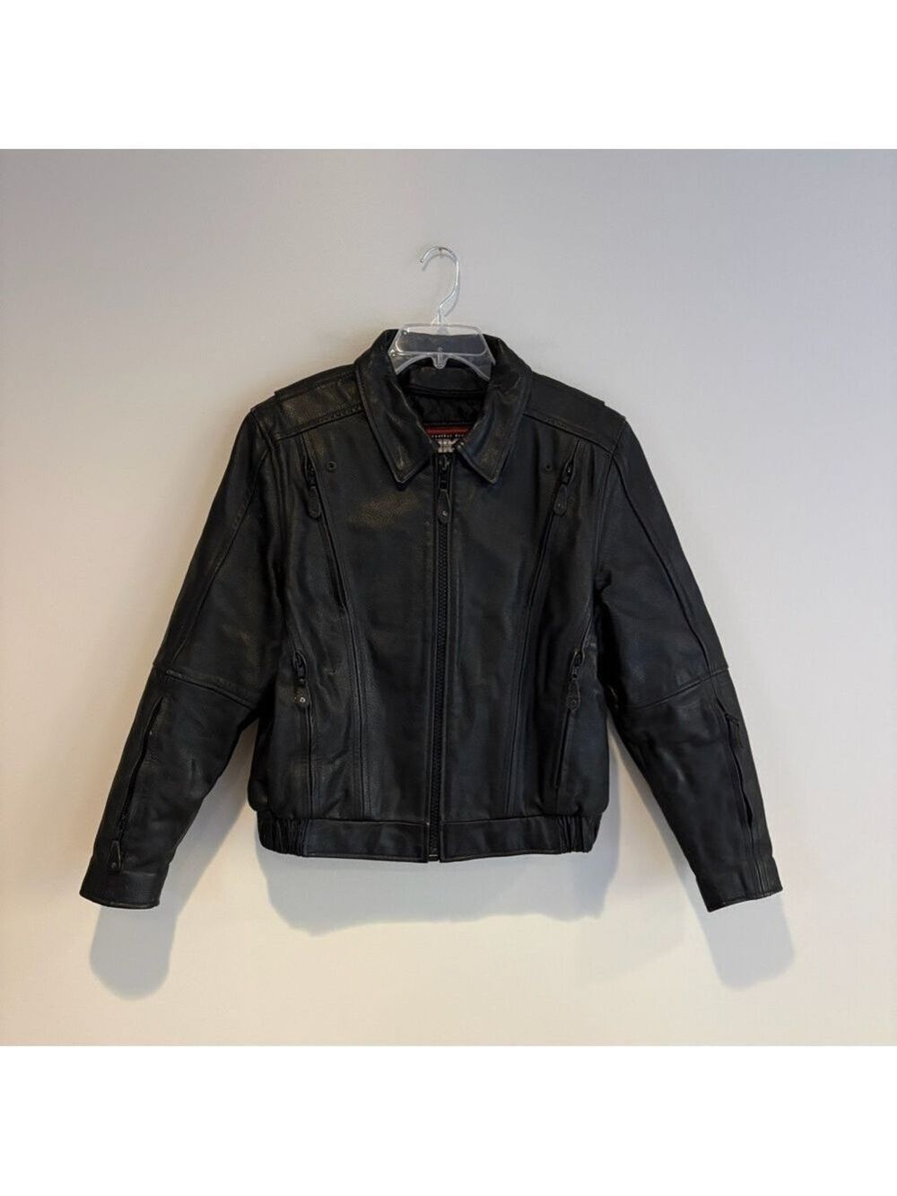 First Classics Black Leather Moto Jacket with Thinsulate Lining Size L